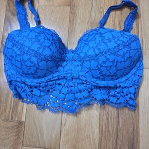 PINK Victoria's Secret Lace Bralette in Bright Blue
